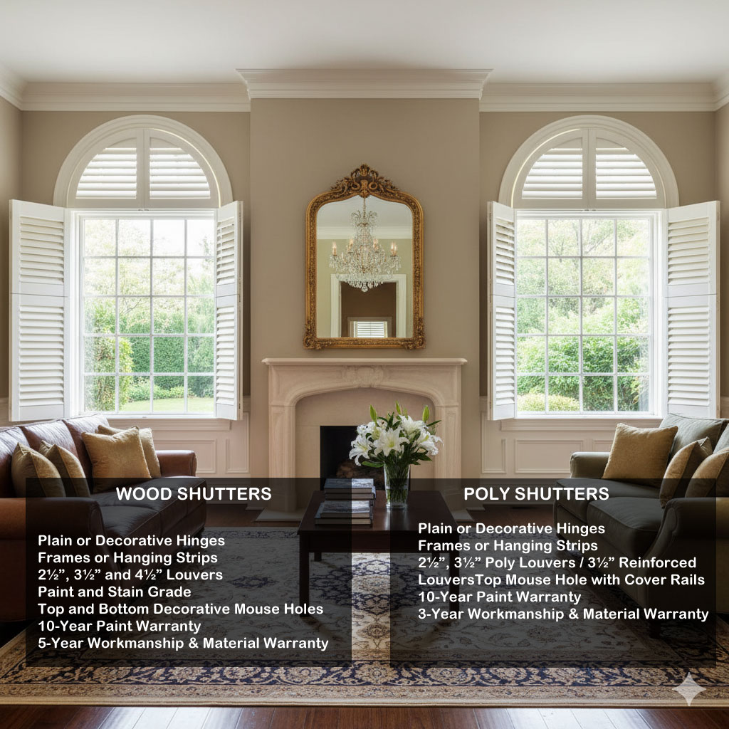 shutters standard options