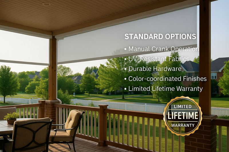 Outdoor Shades Standard Options