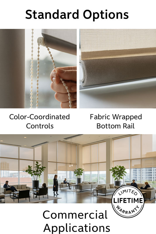 roller shades Standard Options
