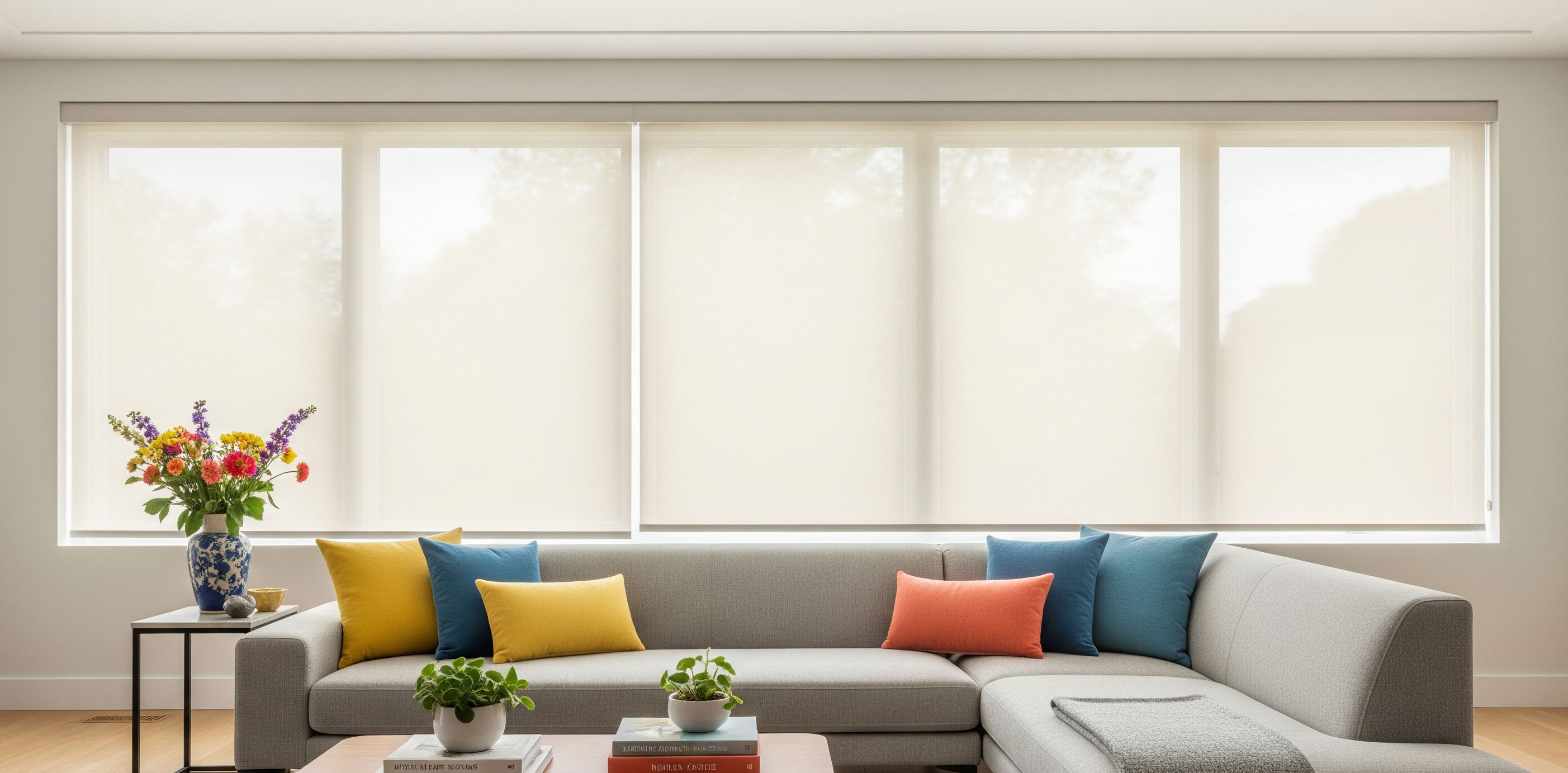 Roller Shade in living roomg