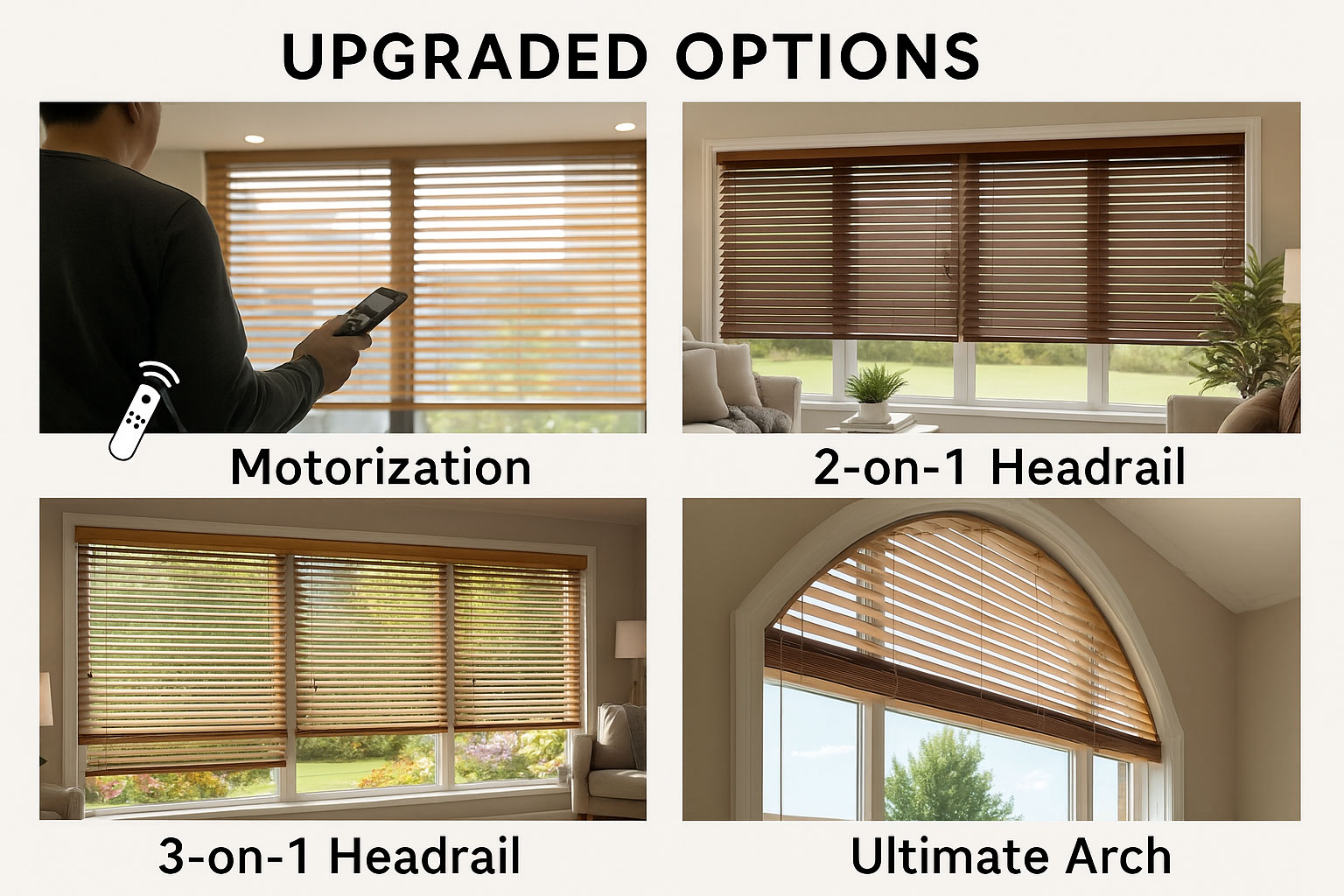 faux wood upgraded options